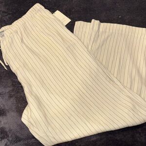 a new day Cream and Black Striped Pajama Pants